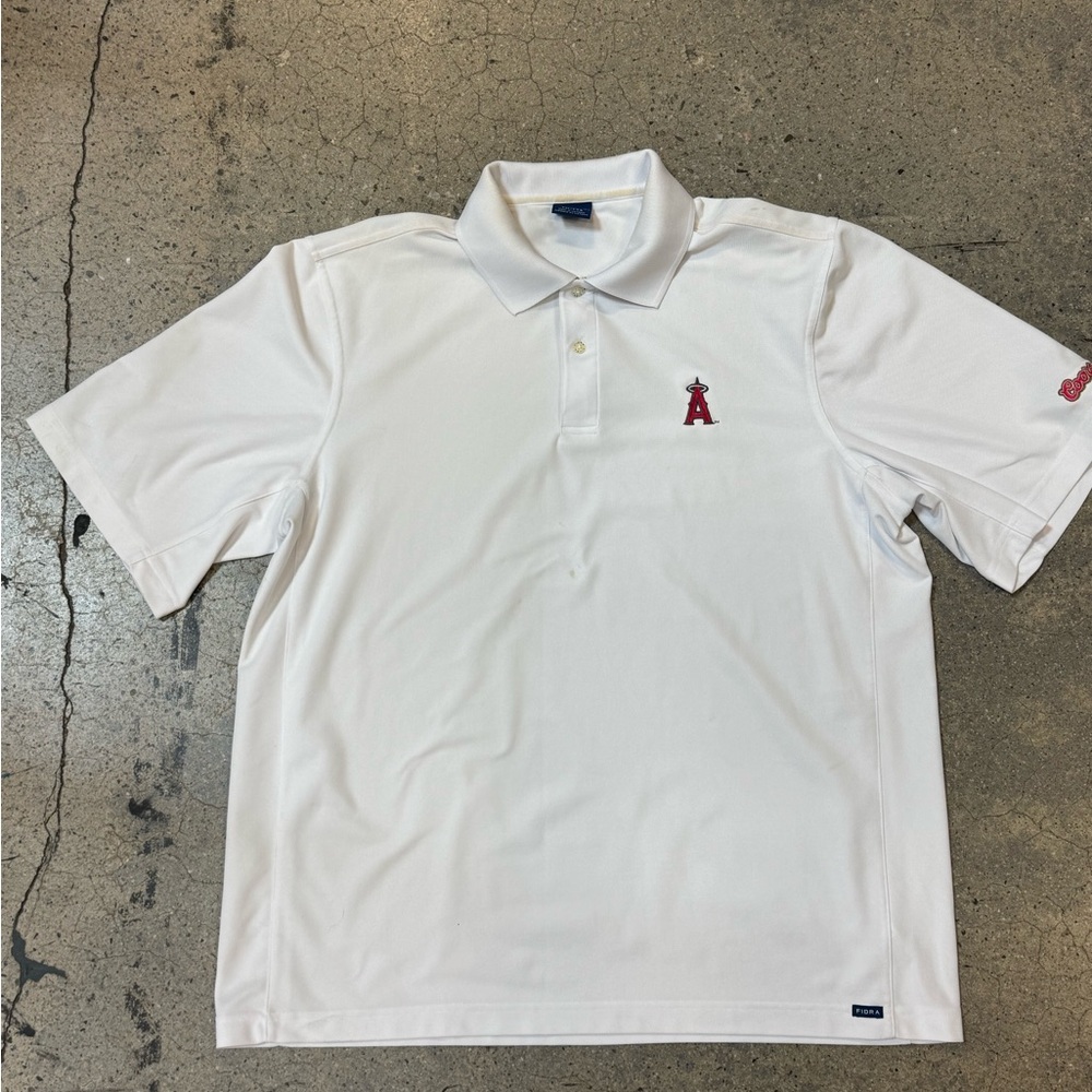 Classic White Polo Shirt with Red Embroidery